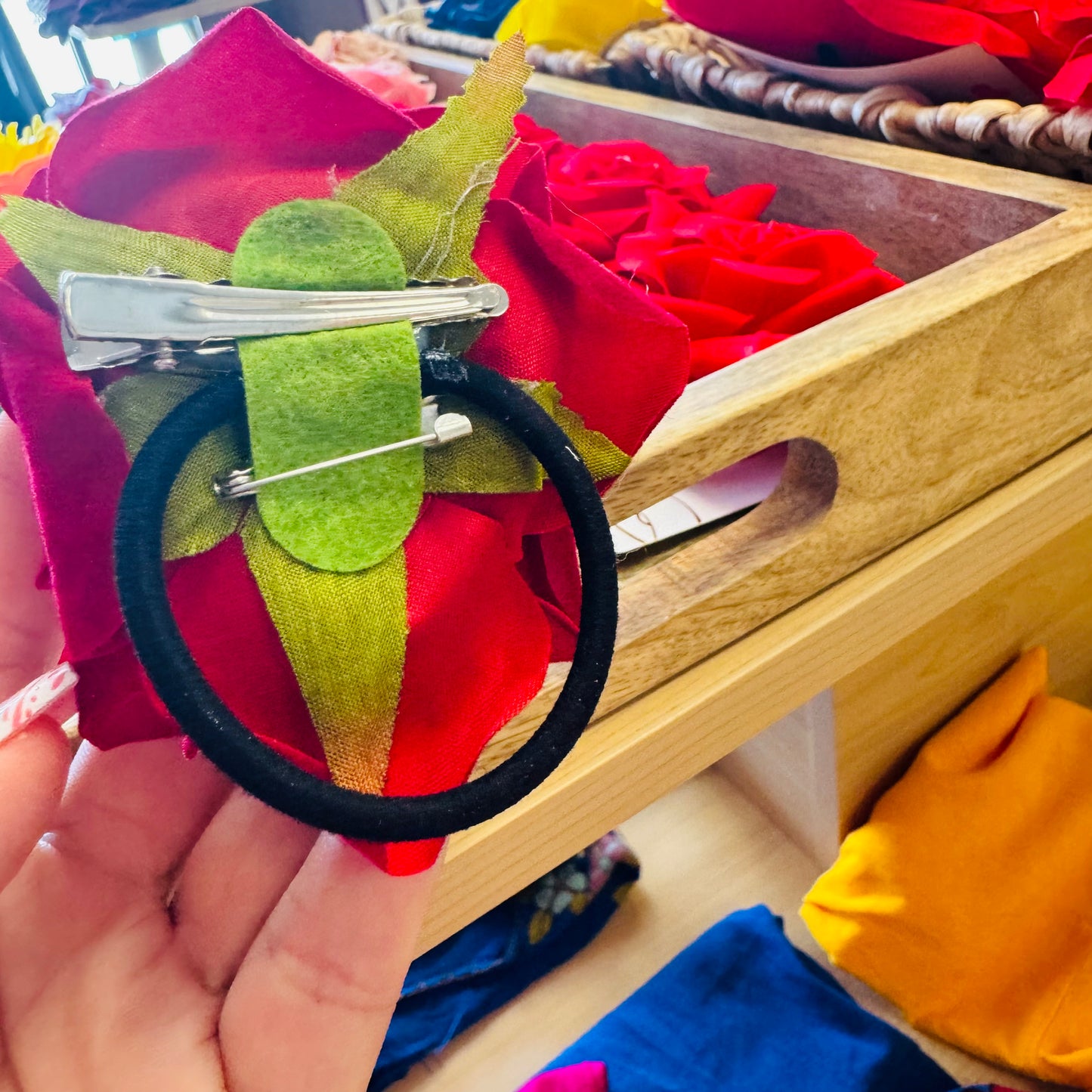 Burgundy Roses Hair Elastic