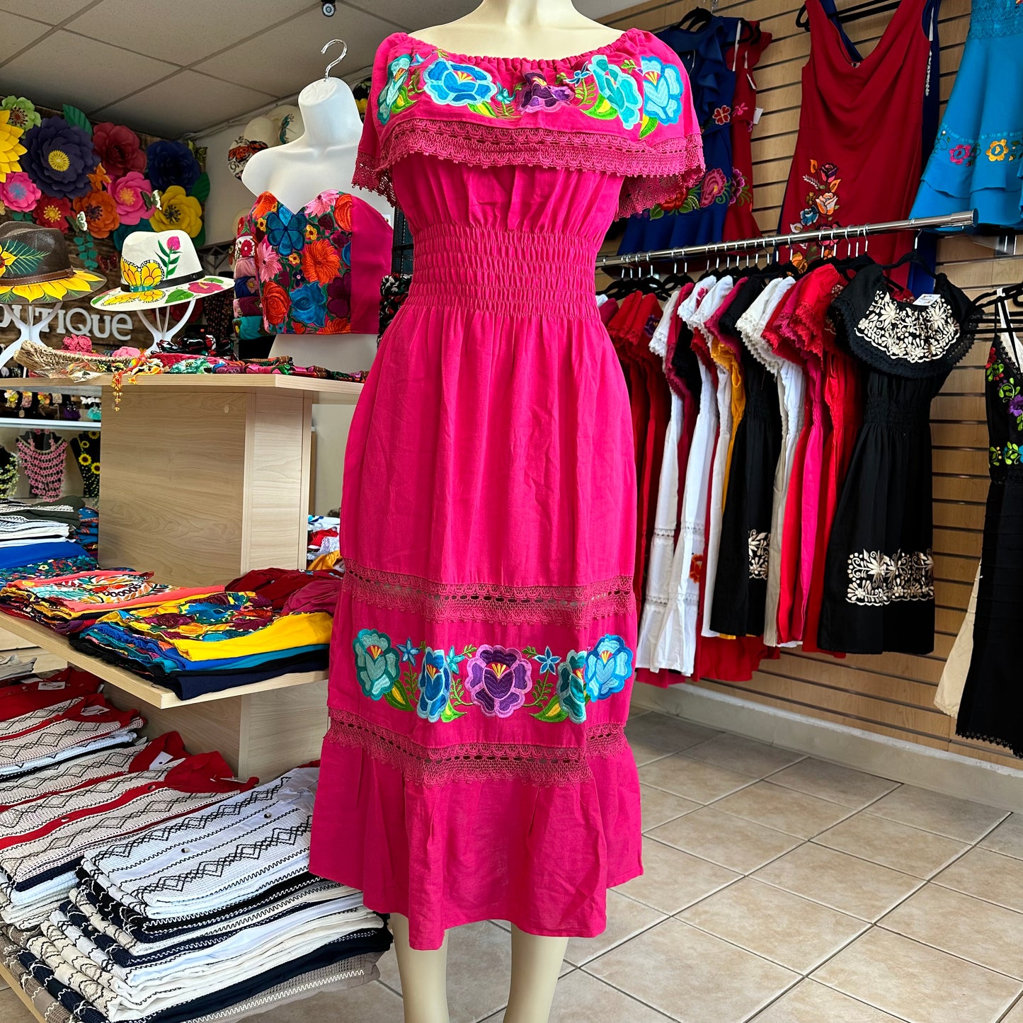 Traditional Mexican Off the Shoulder Dress.