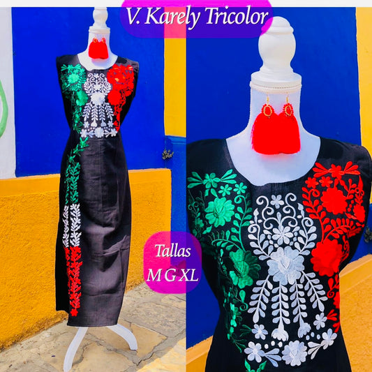 V.Karely Tricolor Dress