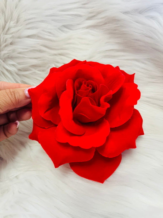 Jumbo Red Rose hair Clip