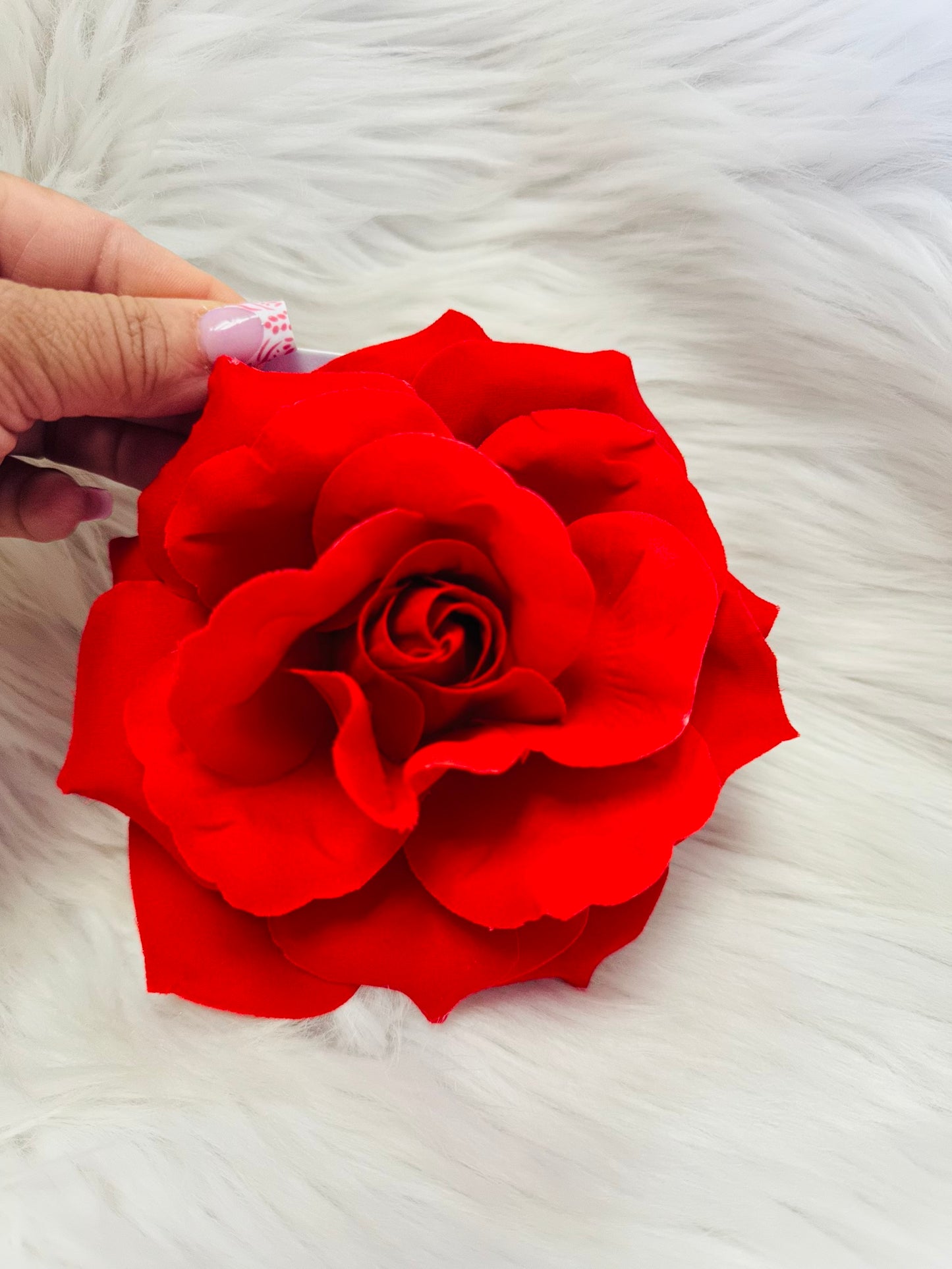 Jumbo Red Rose hair Clip