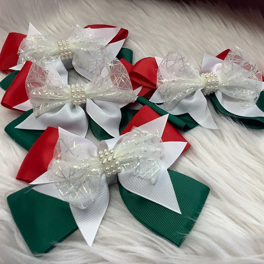 Tricolor Ribbon Bow for Little Girl